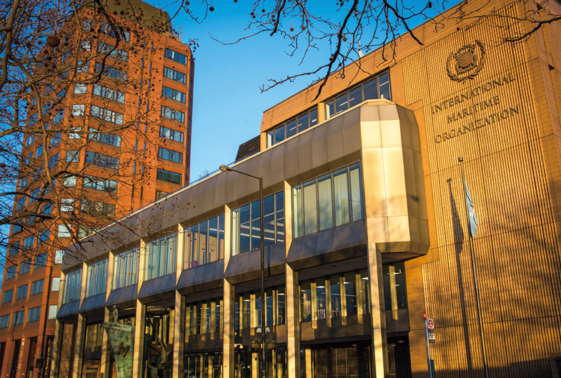 LONDON- FEBRUARY, 2019: International Maritime Organization exterior- a United Nations headquarters building