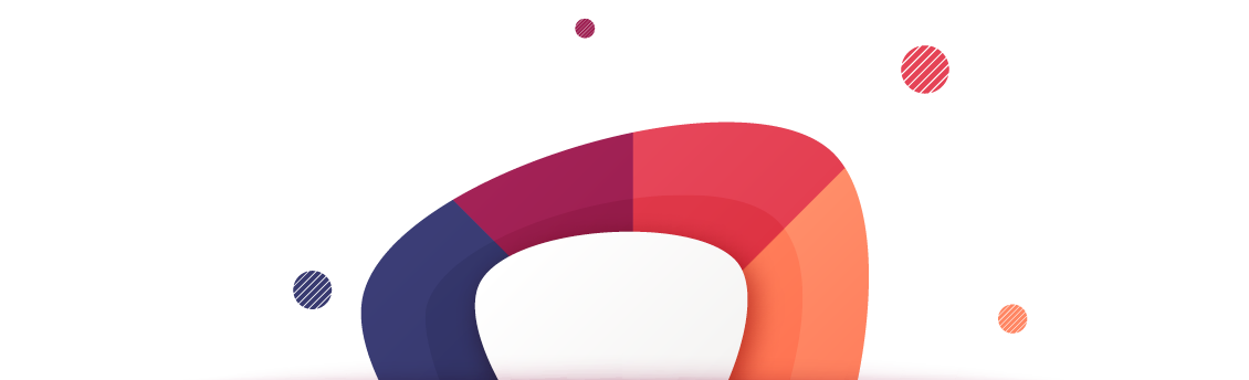 Vector pie chart infographic template in the form of abstract shape divided by four parts 