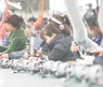 JIUJIANG CHINA-March 17, 2018: workers on the production line of electrical appliances company, Jiujiang, Eastern China  Workers can't relax for a minute, like robots in Chaplin's movie modern times 